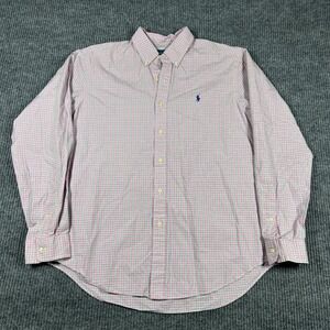 Ralph Lauren Shirt Men's L Classic Fit Pink Plaid Button Down Preppy Casual‎